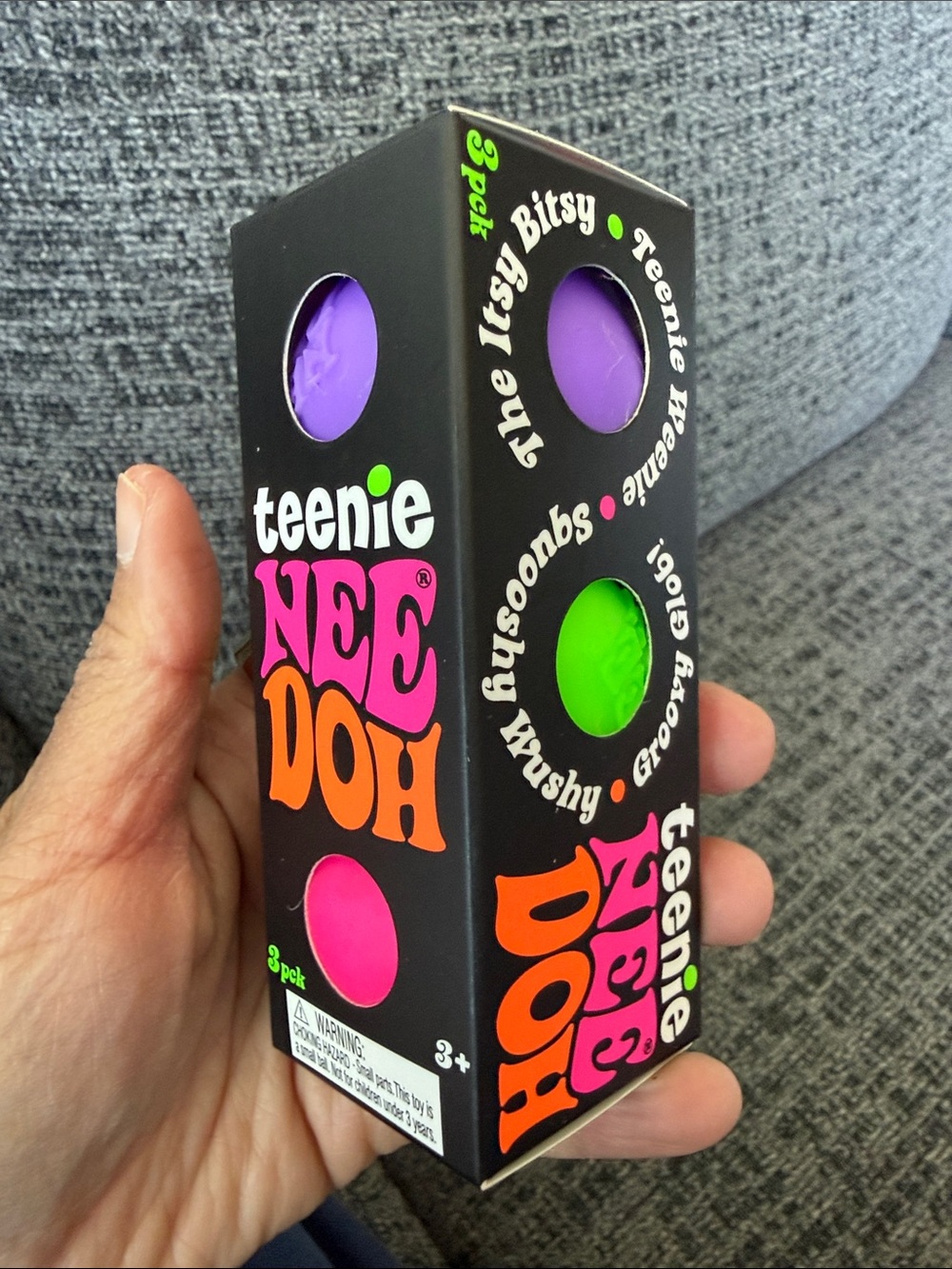 BNIB NeeDoh Teenie Groovy Glob 3-Pack, Purple/Green/Pink